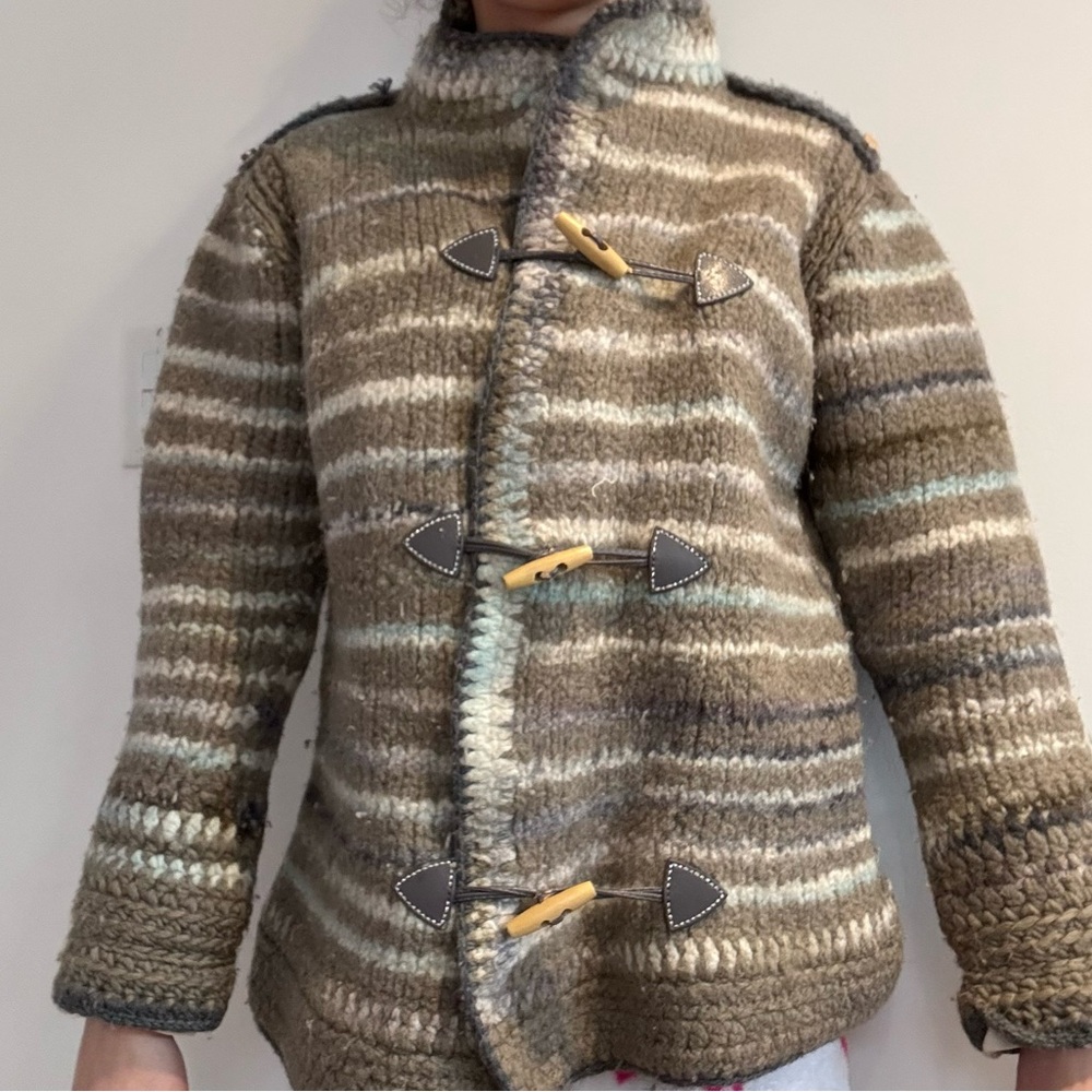 ONE OF A KIND handmade knitted wool jacket in Germany with cotton lining